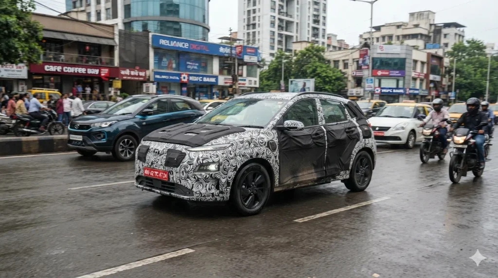 Hyundai compact electric SUV being tested in India